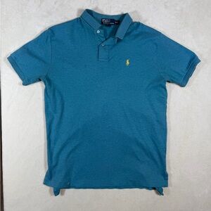 Polo Ralph Lauren Size Medium Stretch Cotton Men's Blue Polo Shirt